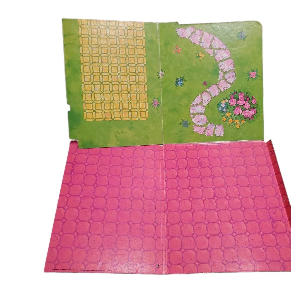 Barbie 1992 Fold n' Fun House Replacement Floor Garden Patio Cardboard Vintage